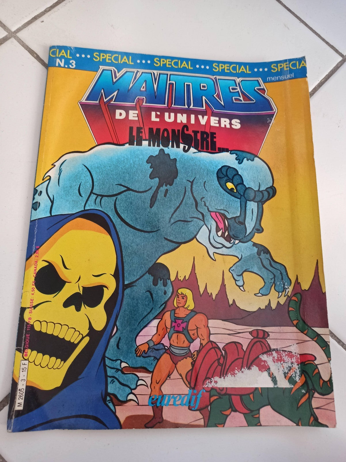 Magazine vintage Les Maîtres de l'Univers N°3 Le Monstre années 80 MOTU retro