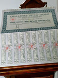 Action au porteur Émailleries de la Marne 1958, document financier ancien vintag