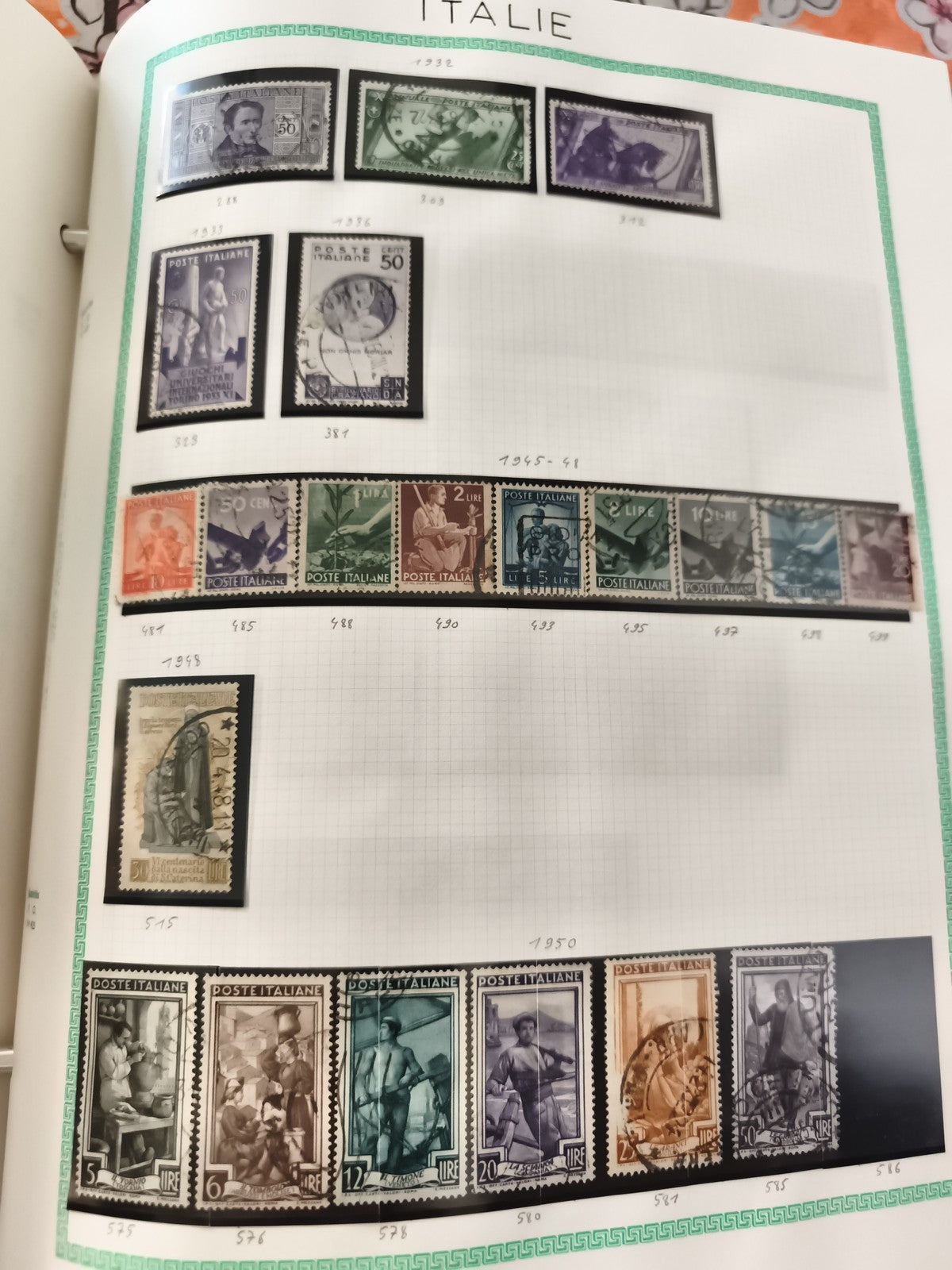 Timbres Italie Poste Italienne années 1930-1950 philatélie lot oblitérés