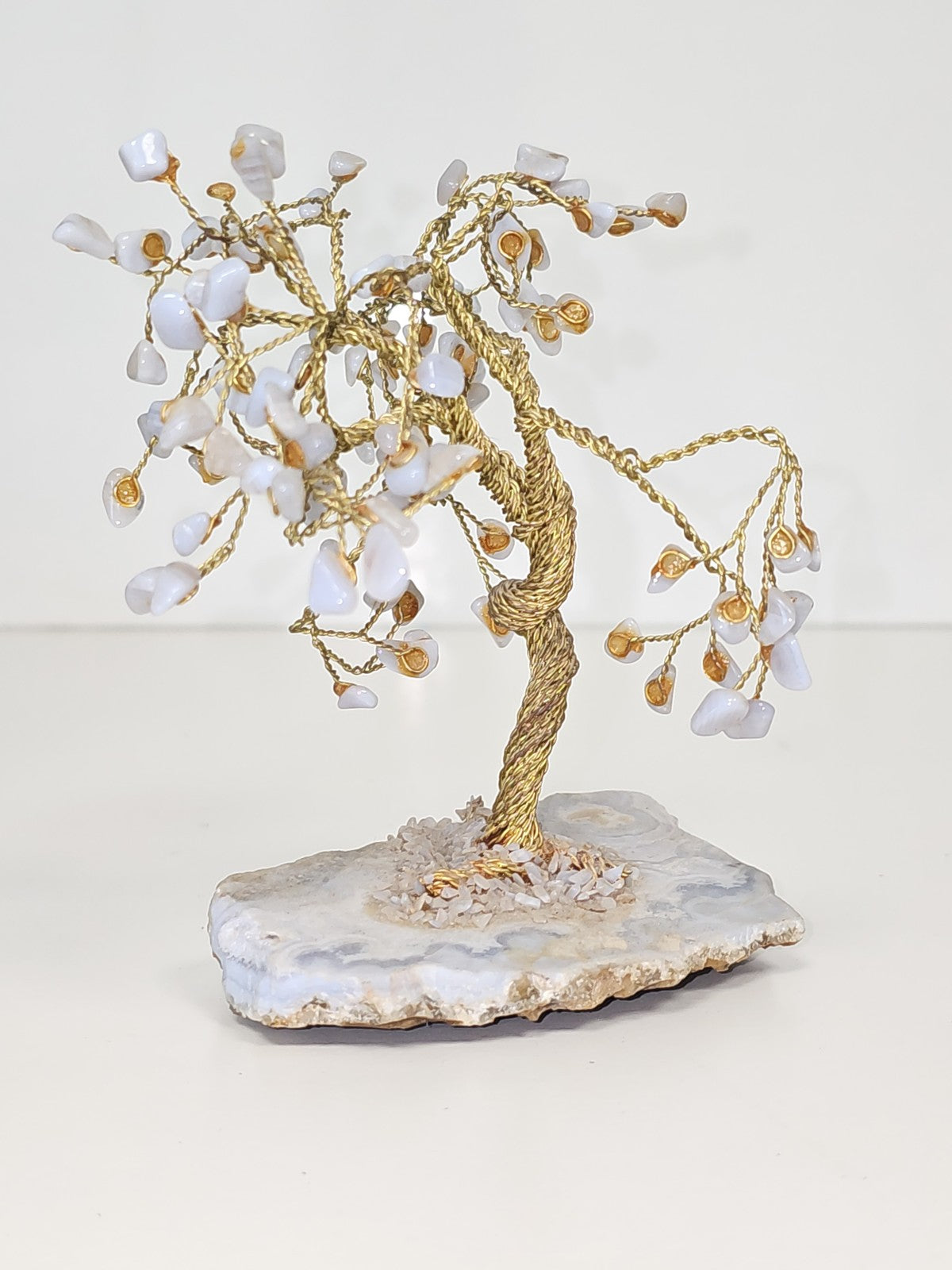Sculpture décorative arbre artisanal en améthyste naturelle pierre semi-précieus
