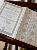 Ancien titre au porteur Entreprises A. Monod 1920, action 5000 Francs vintage