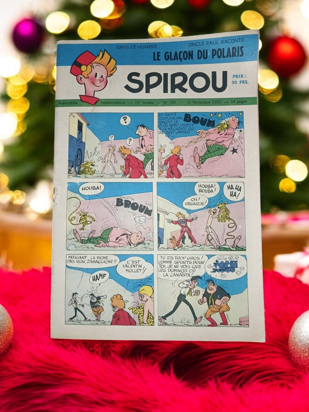 Magazine Spirou n°761 1952 BD vintage couverture couleur édition hebdomadaire