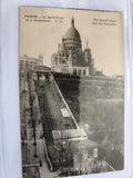 Carte postale CPA Paris Sacré-Cœur funiculaire Montmartre L.D. noir et blanc