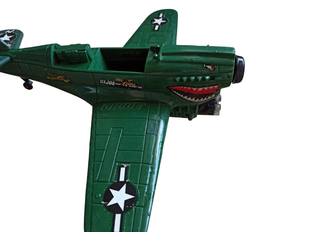 Avion jouet GI Joe P-40 vintage, avion militaire vert, vaisseau rétro
