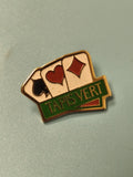 Pin's vintage Tapis Vert cartes à jouer ? collection jeu casino rétro ancien