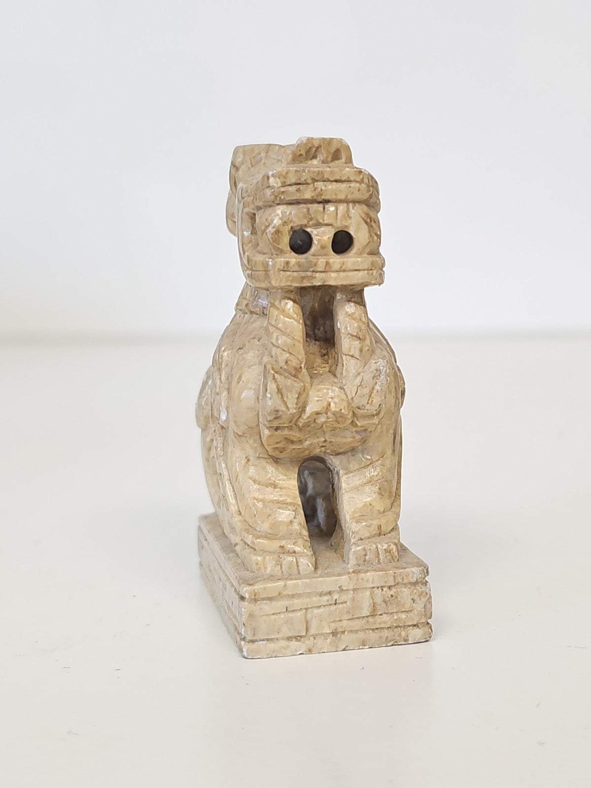 Vintage Chinese dragon sculpture in natural stone, antique Asian decor co