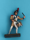 Figurine soldat tambour plomb ancien uniforme empire napoléonien vintage