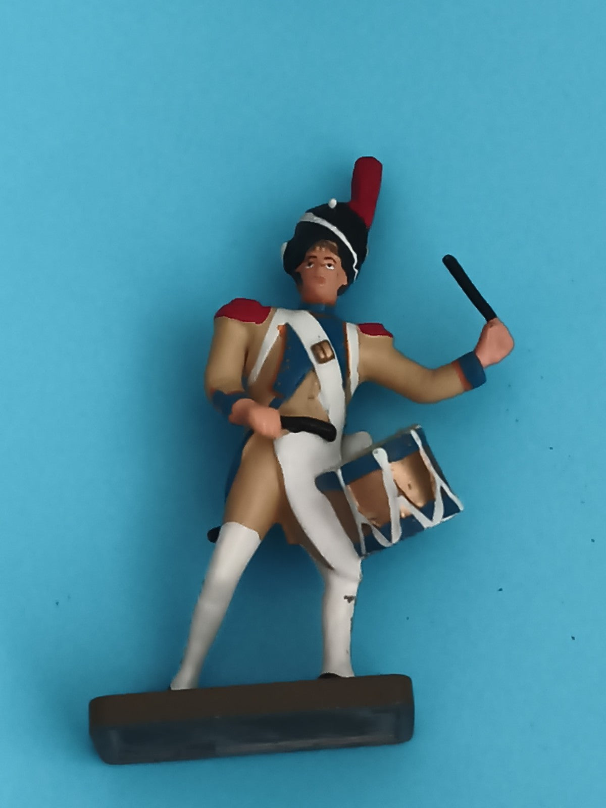 Figurine soldat tambour plomb ancien uniforme empire napoléonien vintage