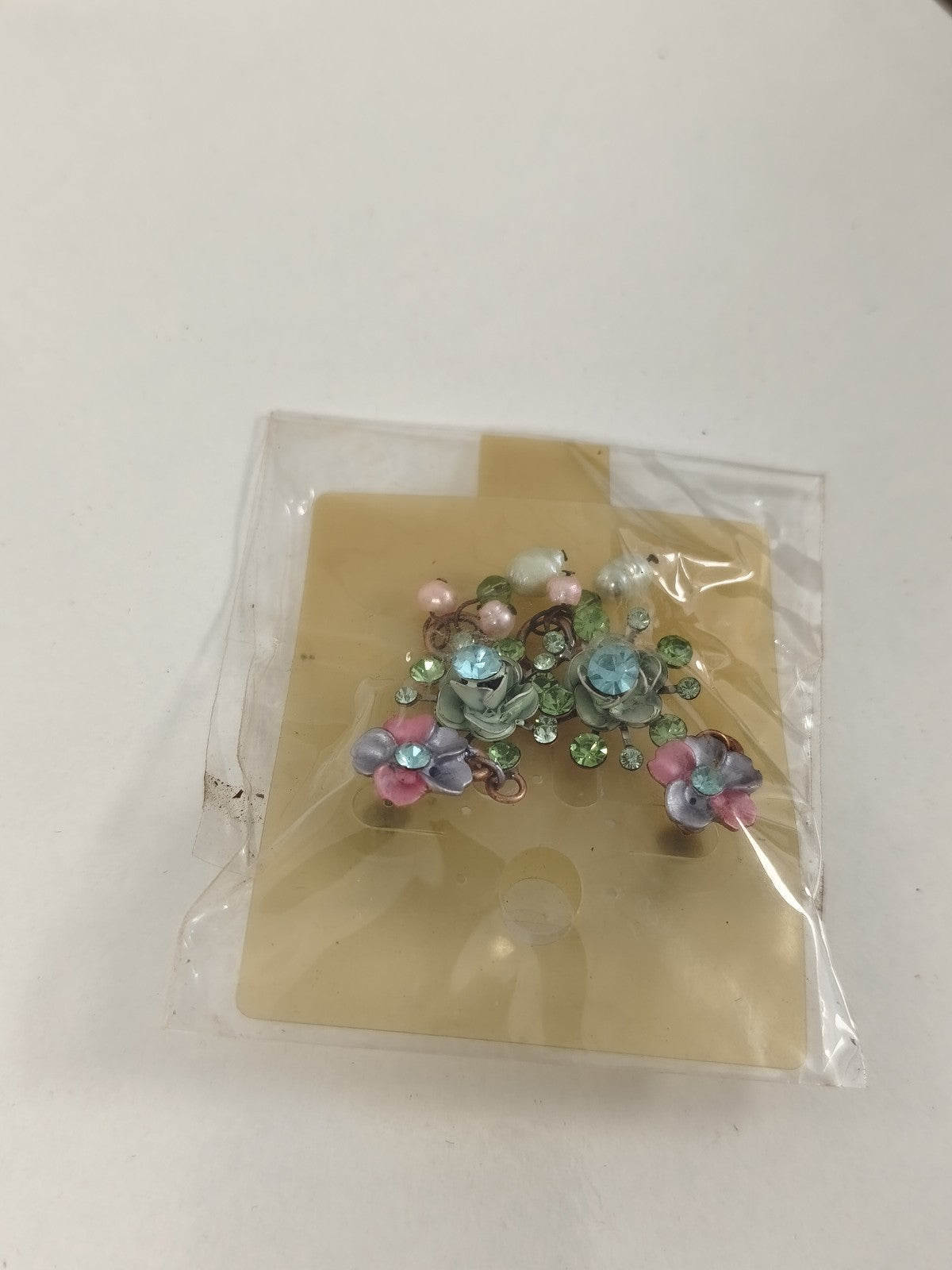 Paire de boucles d?oreilles rétro vintage française ancienne, deadstock rare