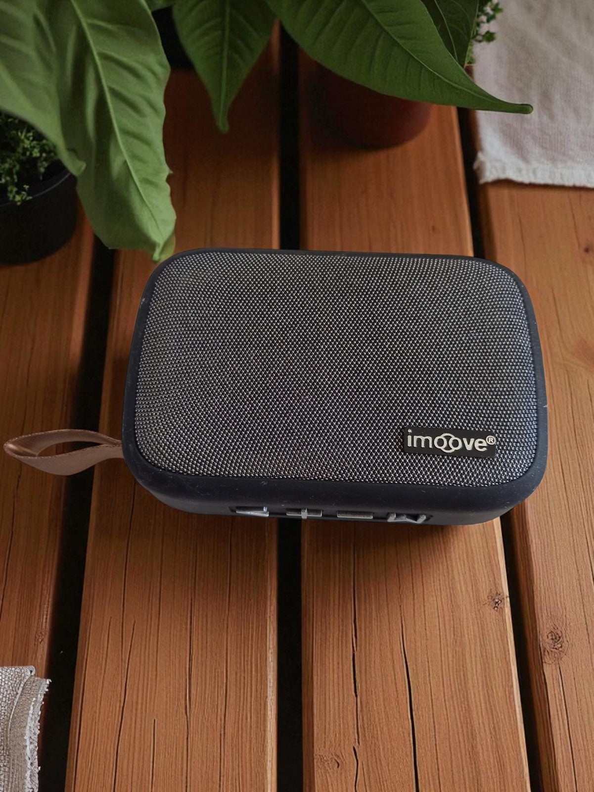 Enceinte portable vintage Imoove noire tissu, haut-parleur rétro, non testée