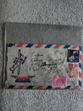 Lettre avion affranchie timbres Équateur USA Air Mail décor avion philatélie (Re