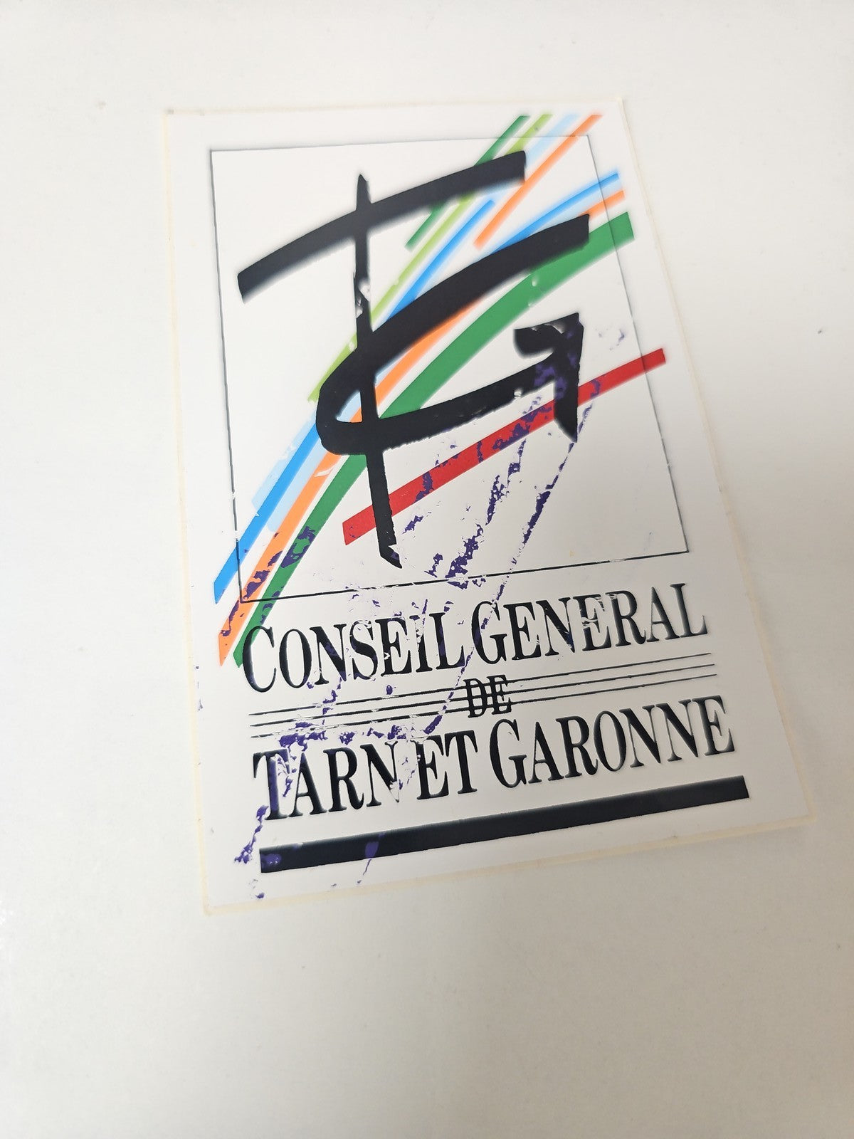 Vintage autocollant publicitaire ancien Conseil Général Tarn-et-Garonne rétro dé