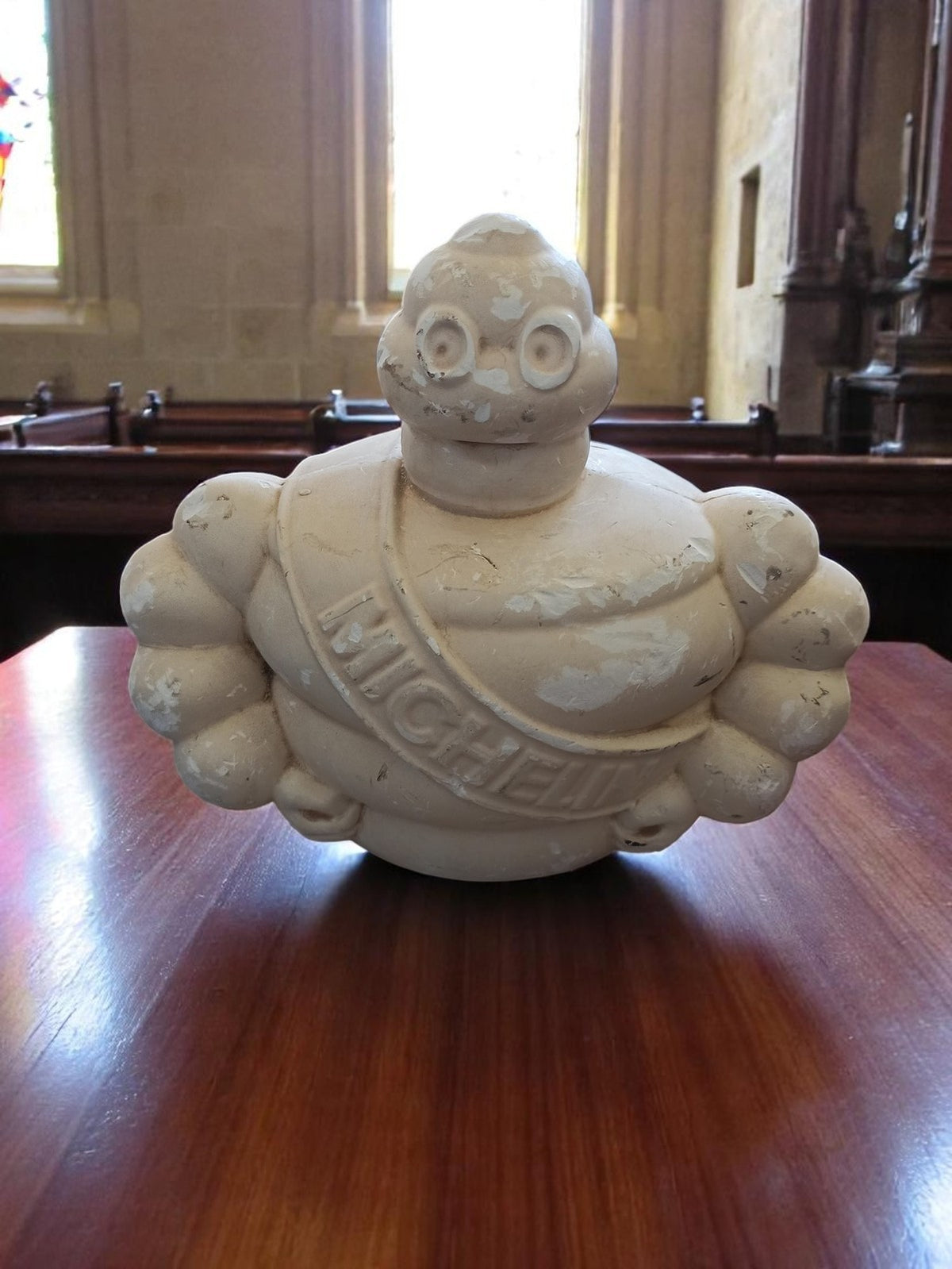 Vintage Michelin Bibendum statue, plaster, 50s 60s, mascot, retro decor