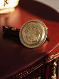 Bouton ancien Marine Nationale doré vintage, uniforme militaire, ancre relief