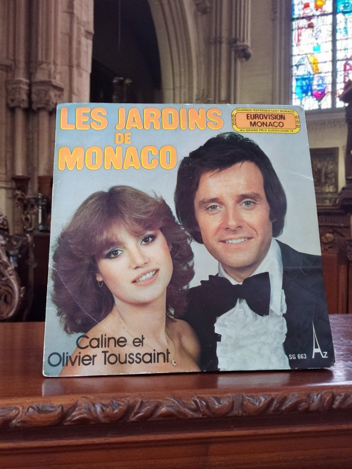 Vinyle 45 tours Les Jardins de Monaco Caline Olivier Toussaint Eurovision vintag