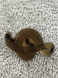 Pin's vintage motif musical noir or, note de musique, badge rétro (Ref 4)