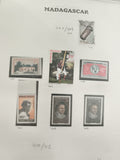 Timbres Madagascar Republika Malagasy lot x7, thématiques portraits, bâtiments,