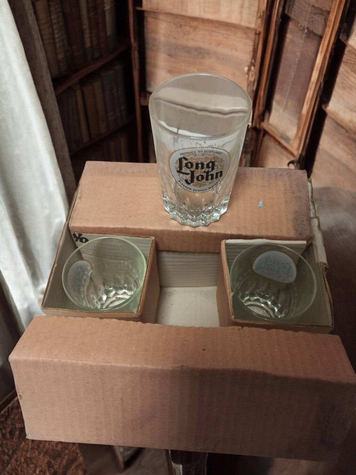 Verres whisky Long John anciens x6, publicitaires vintage rétro bar