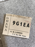 Carte QSL radio Ghana 9G1EA ancienne A.S. Lambis Kumasi vintage radioamateur
