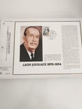 Feuillet CEF Léon Jouhaux 1879-1954 timbre oblitéré philatélie