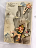 Carte postale ancienne illustrée Bibiche montagne humour vintage CPA