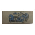 Dessin original calque voiture course bleue vintage Scalextric Dinky Toys 10 cm