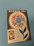 Enveloppe FDC Europa 1964 premier jour Paris motif fleur drapeaux CEPT