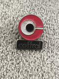 Pin's vintage Coffral logo rouge noir blanc, badge publicitaire ancien (Ref 3)