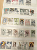 Lot de timbres philatélie Italie oblitérés, motifs personnages et monuments