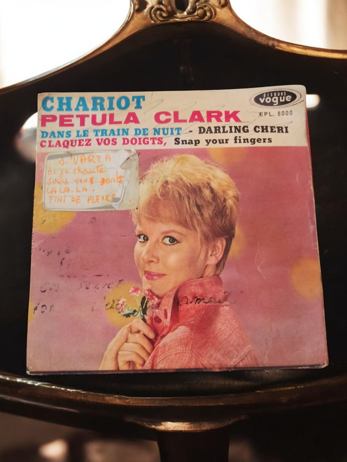 Disque vinyle 45 tours Petula Clark Chariot ancien rétro Vogue
