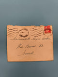 Lettre ancienne oblitérée 1954 timbre 50c Marianne Marseille philatélie (Ref 3)