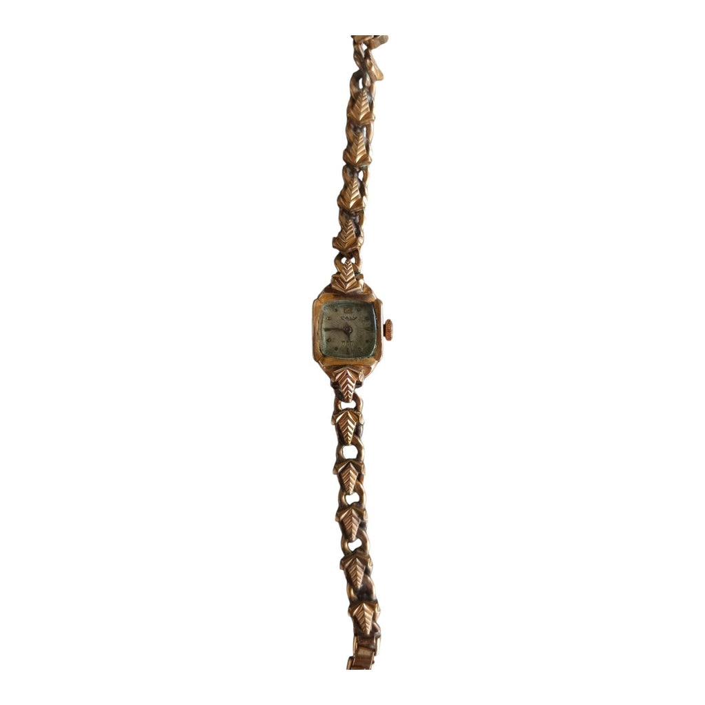 Montre femme Camy vintage plaquée or années 50 automatique rare bracelet motif