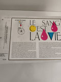 Feuillet philatélique CEF Le Don du Sang Metz 1984 timbre 2,50 F illustré