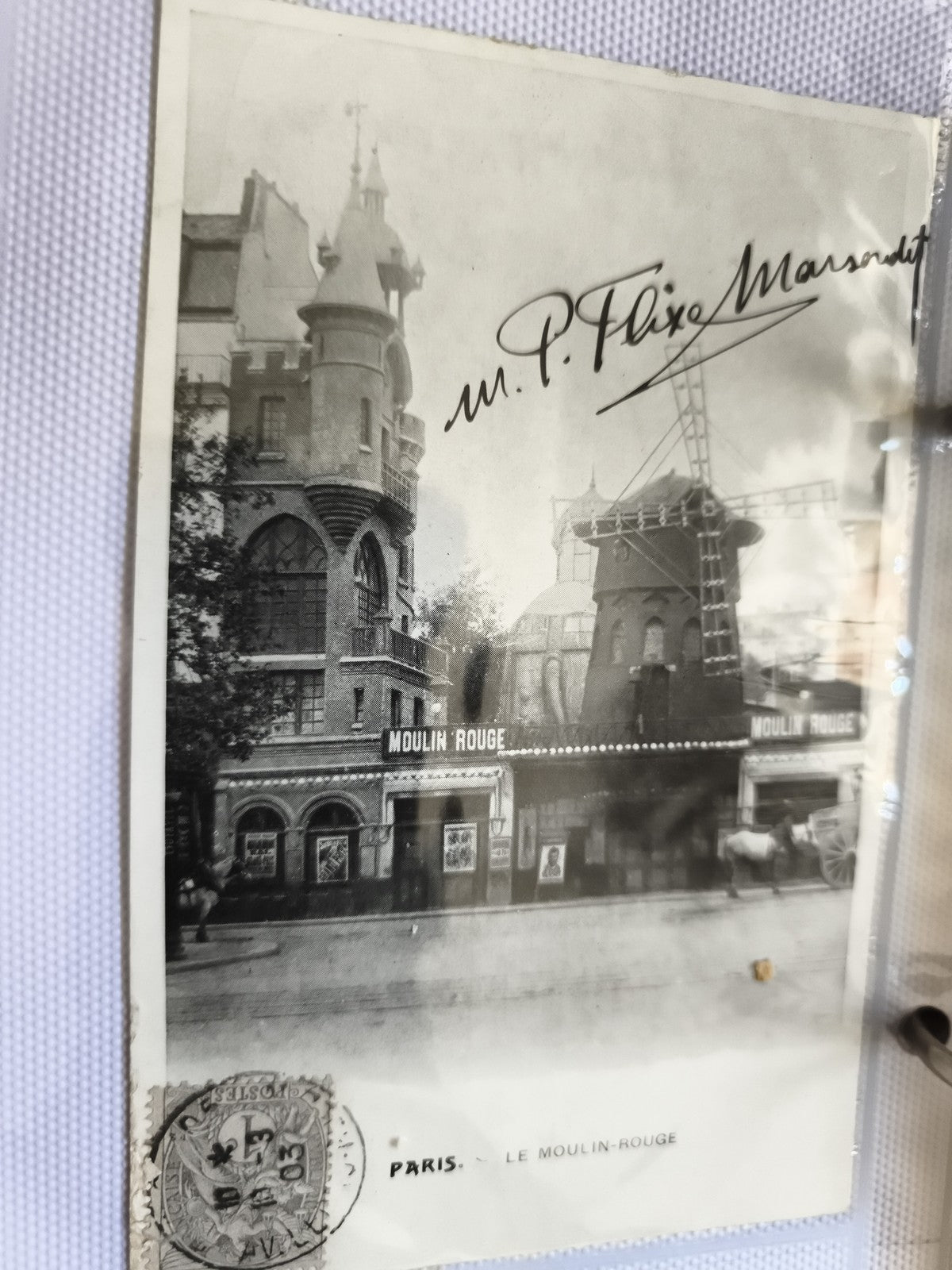 CPA Paris Moulin Rouge photo ancienne signée Félix Marsondt