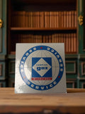 Autocollant Camping Gaz Service International ancien vintage rétro bleu blanc