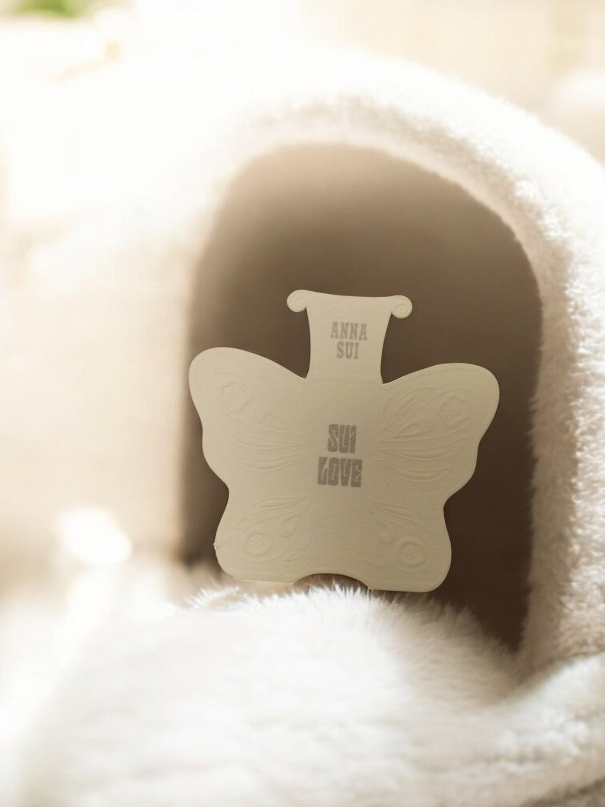 Carte publicitaire parfum ANNA SUI Sui Love ancien papillon déco vintage