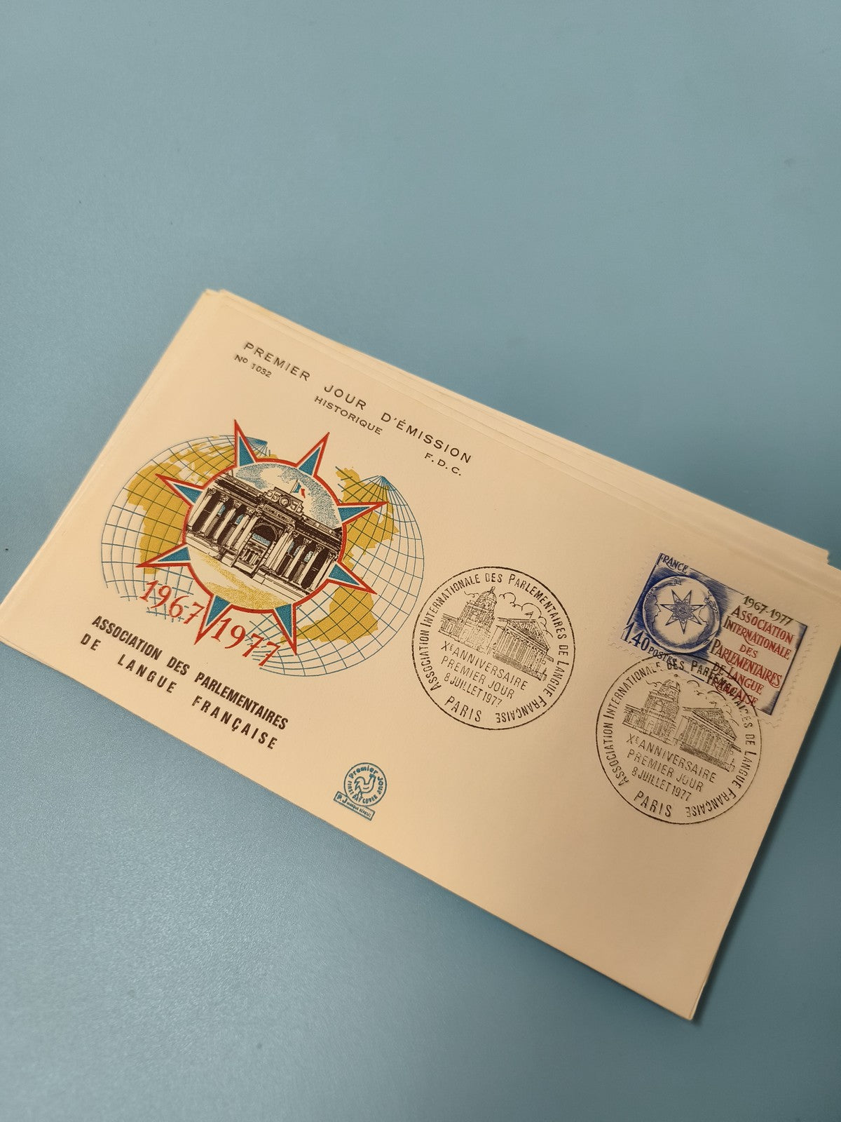 Enveloppe premier jour FDC Association Parlementaires Langue Française 1967/1977
