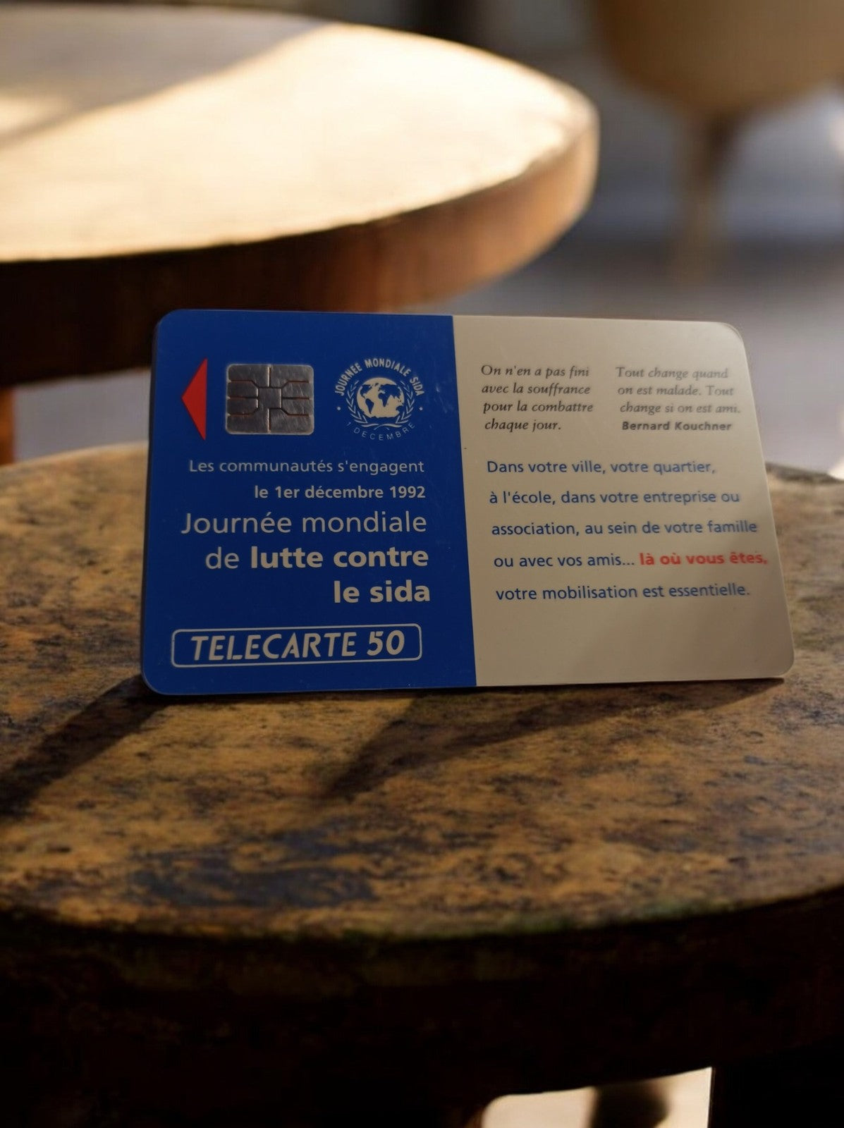 Carte téléphonique vintage Télécarte 50 Journée mondiale sida 1992