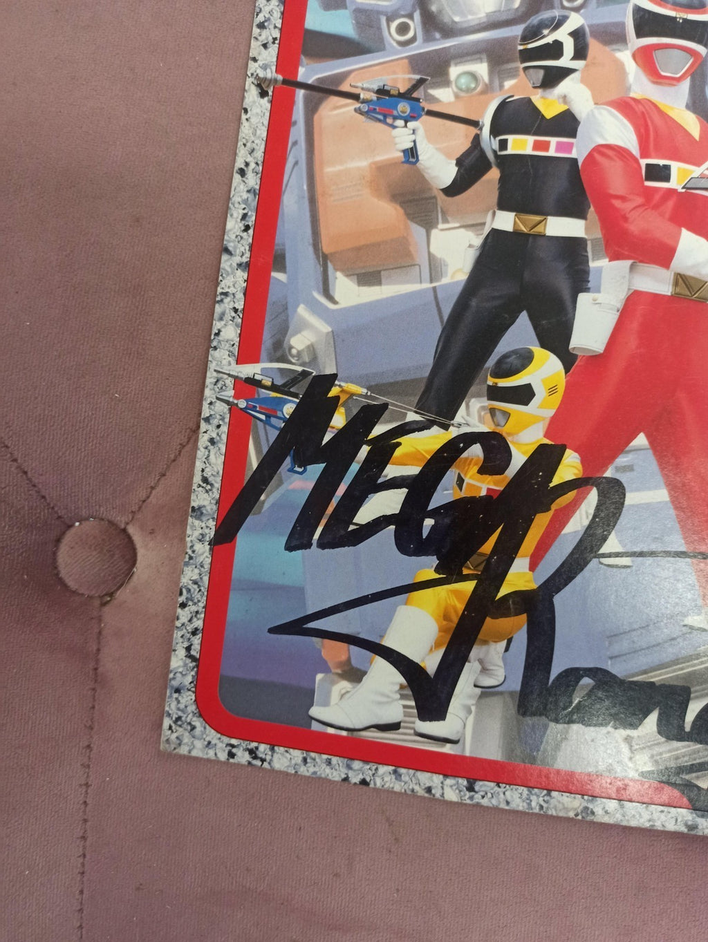 Shikishi Megaranger vintage, Denji Sentai, impression couleur, Tokusatsu Japon