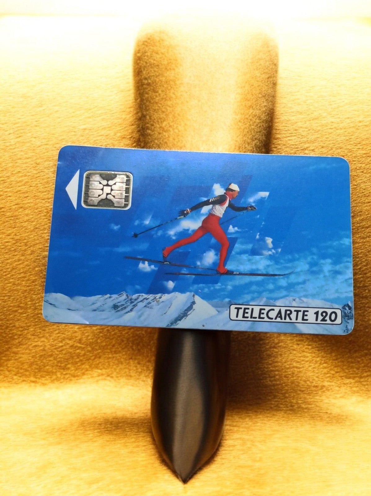 Carte téléphonique vintage Télécarte 120 ski fond rétro années 90