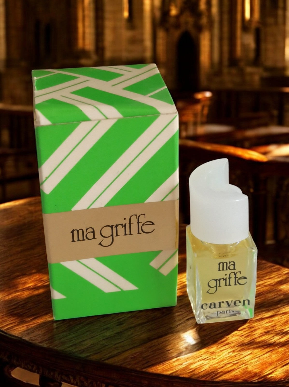 Miniature parfum Ma Griffe Carven vintage avec boîte verte ? rare ancien flacon