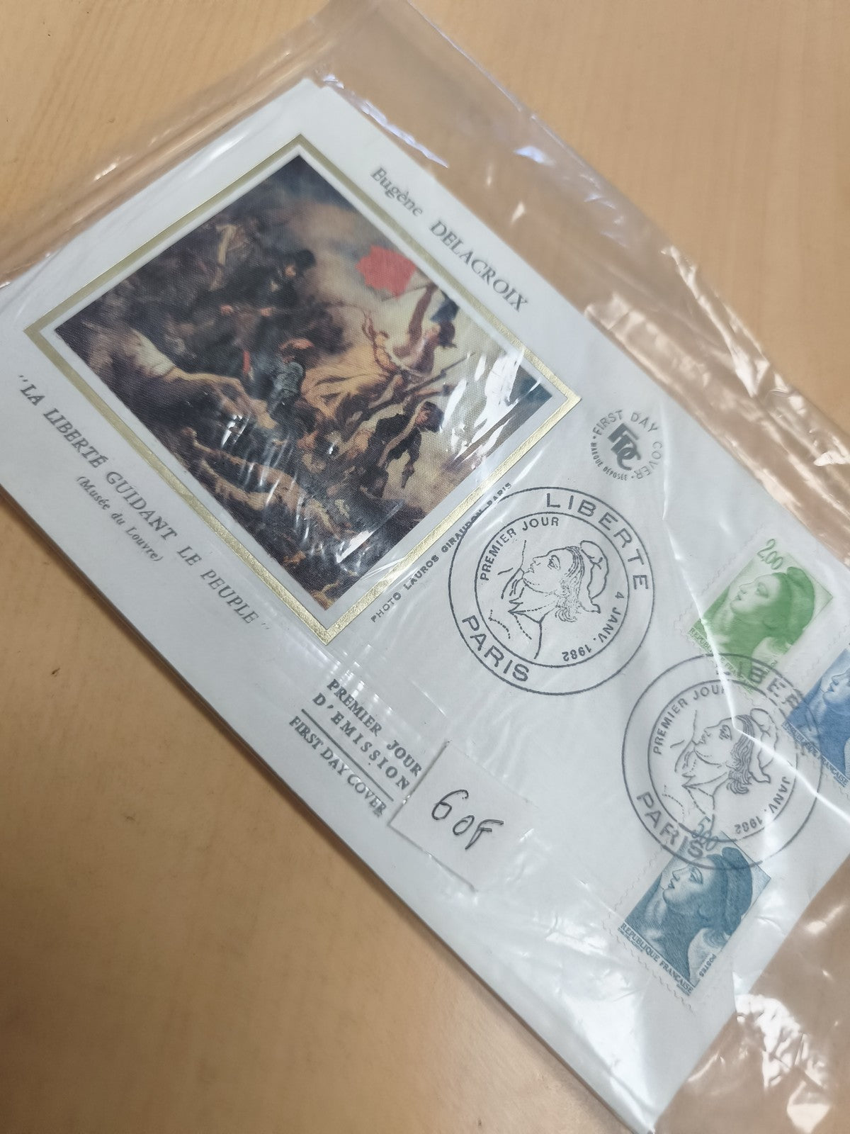 Lettre Premier Jour Eugène Delacroix Liberté Guidant le Peuple Paris philatélie