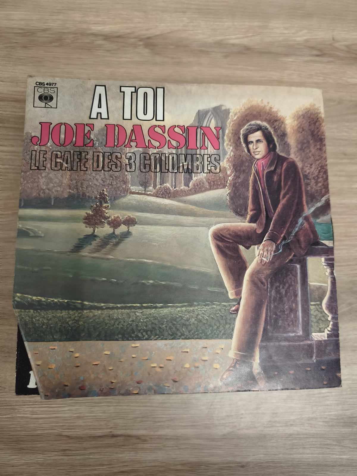 Vinyle 45T Joe Dassin A Toi / Le Café des 3 Colombes pochette illustrée CBS