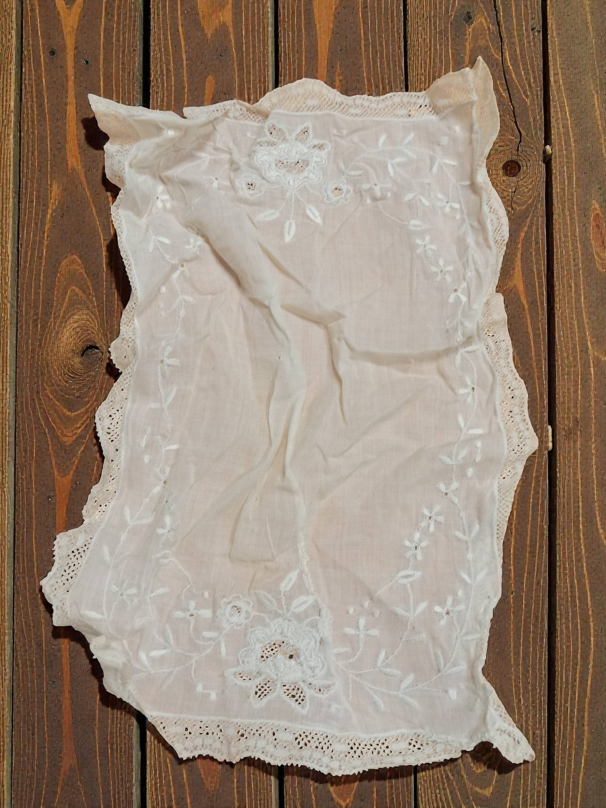 Set linge de table ancien brodé dentelle crochet vintage fin XIXe rare collectio