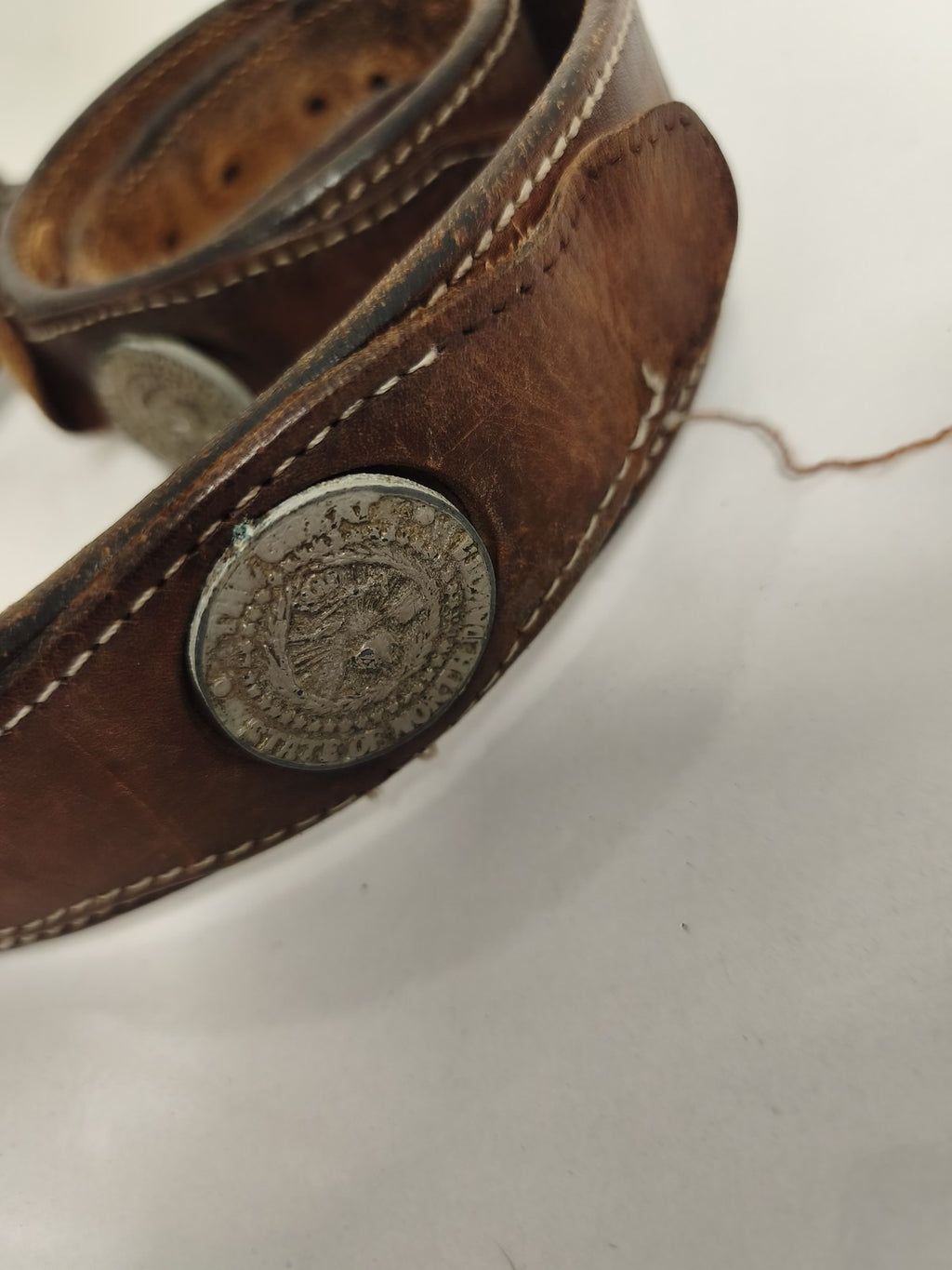 Ceinture vintage Harley Davidson cuir boucle aigle biker rétro