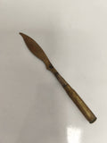 Coupe-papier ancien militaire WW1, lame courbe, poignée douille laiton