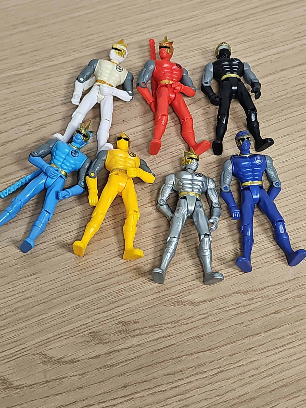 Lot vintage figurines articulées inspirées Power Rangers ninja années 90 collect