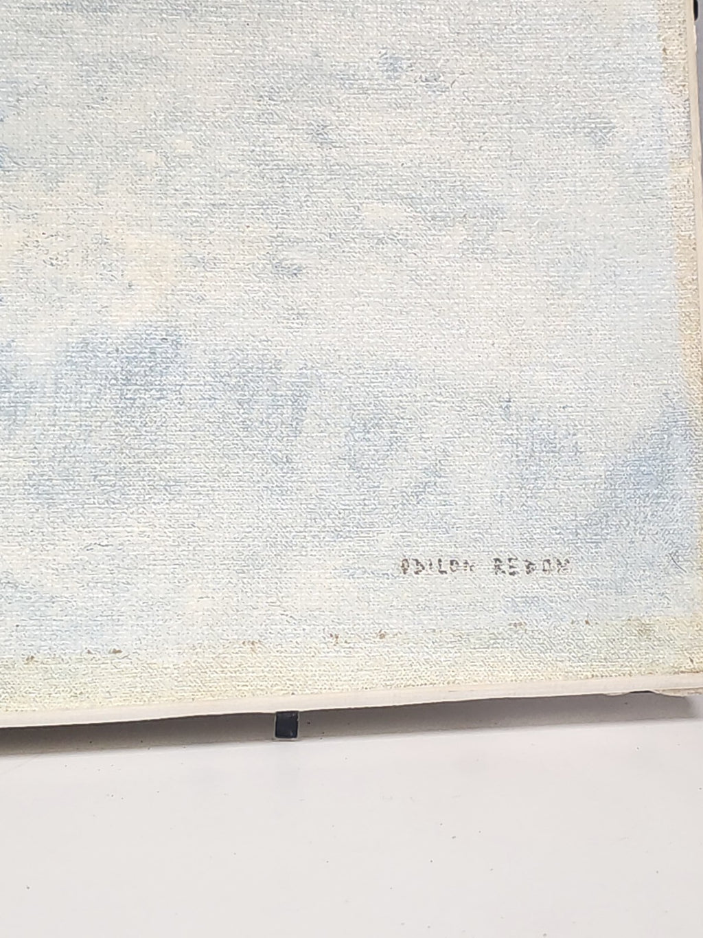 Ancien tableau vintage "Le bateau rouge" reproduction atelier Odilon Redon certi