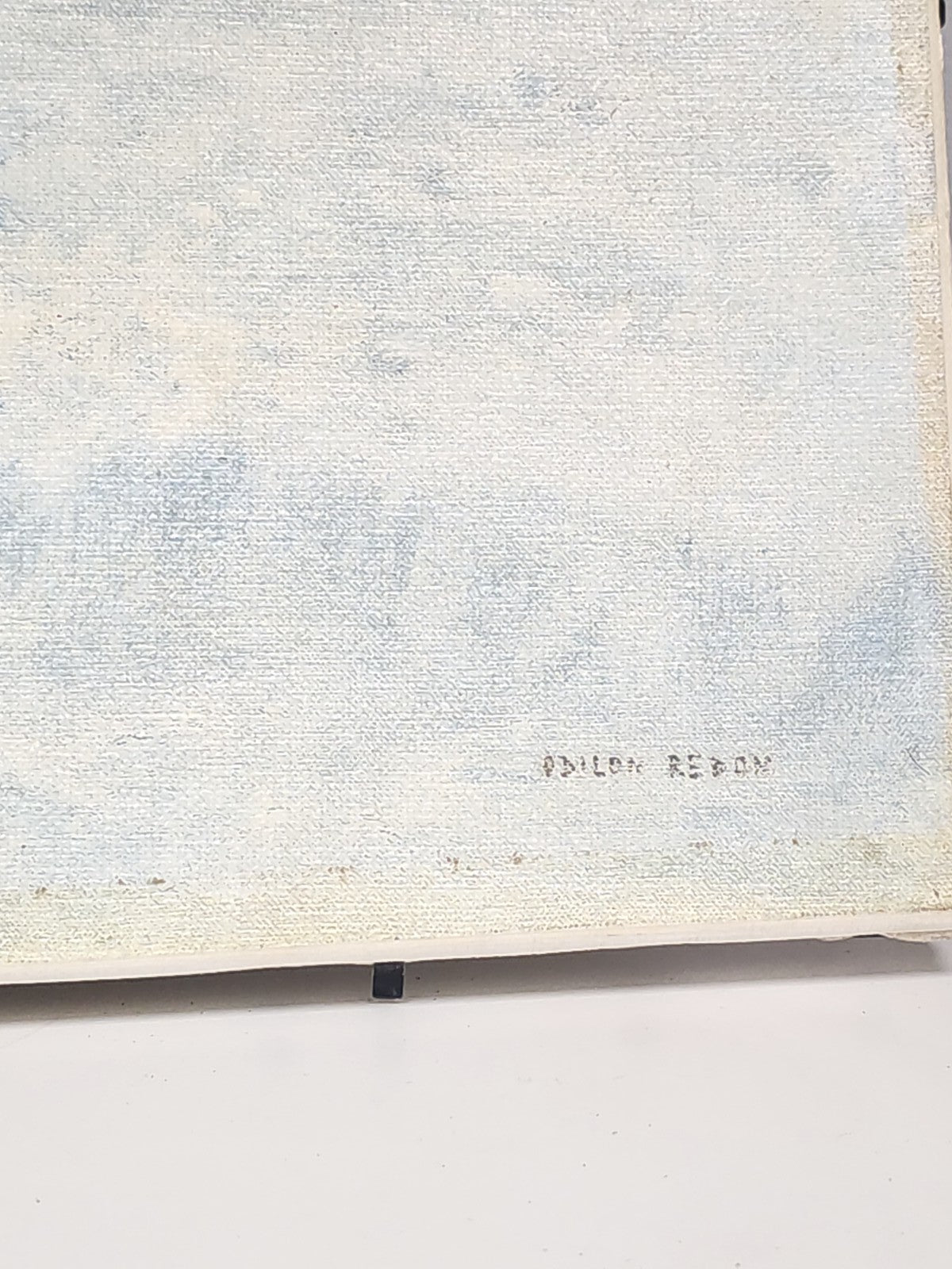 Ancien tableau vintage "Le bateau rouge" reproduction atelier Odilon Redon certi