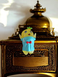 Figurine Funassyi Gashapon mascotte japonaise jaune bleu commémorative
